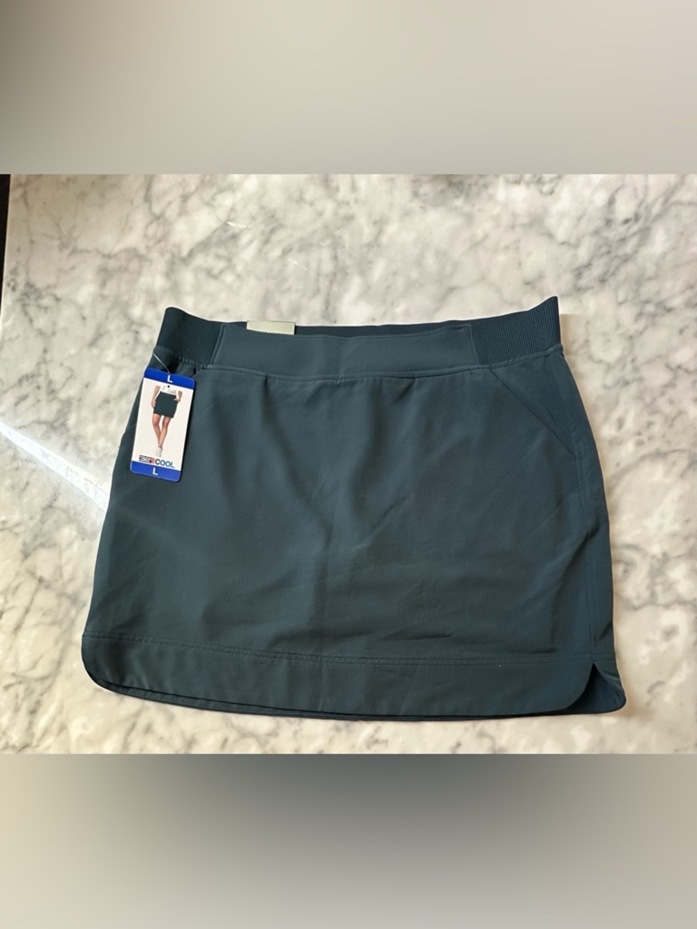 32 Cool Slate Blue Active Mini Skort with Elastic Waistband - Women